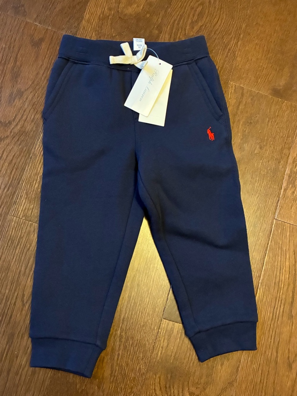 Ralph Lauren Navy Sweat Joggers with Red Polo Pony